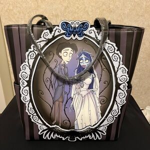 Loungefly The Corpse Bride Purple & Black Striped Tote